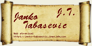 Janko Tabašević vizit kartica